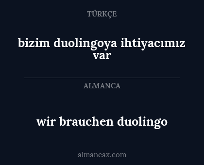 wir brauchen duolingo - bizim duolingoya ihtiyacımız var