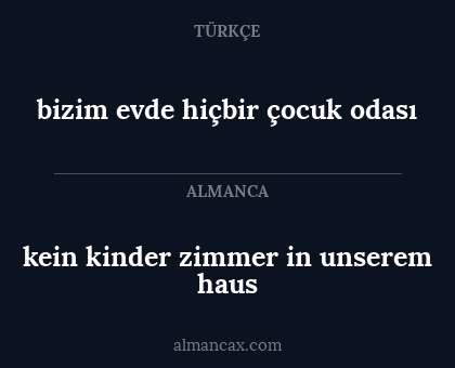 bizim evde hiçbir çocuk odası - kein kinder zimmer in unserem haus