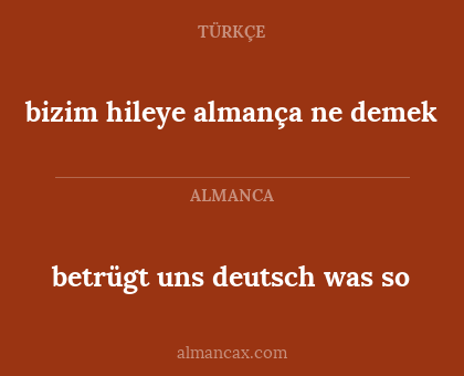 betrügt uns
deutsch
was
so - bizim hileye
almança
ne
demek