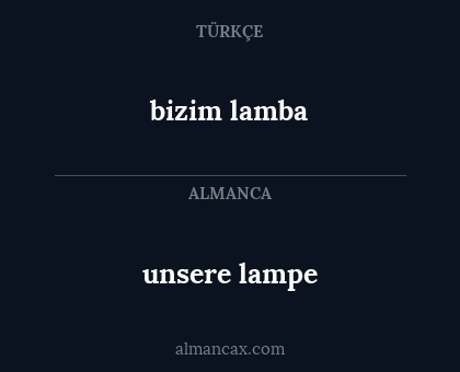 unsere lampe - bizim lamba