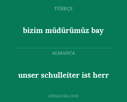 bizim müdürümüz bay - unser schulleiter ist herr