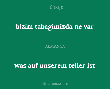 was auf unserem teller ist - bizim tabagimizda ne var