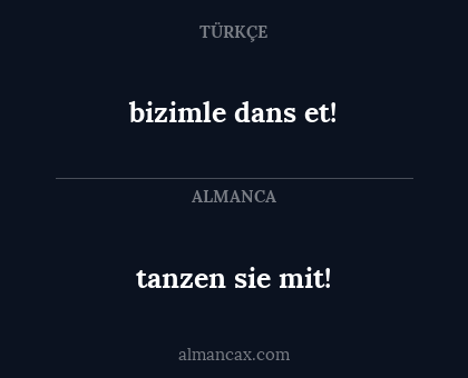 tanzen sie mit! - bizimle dans et!