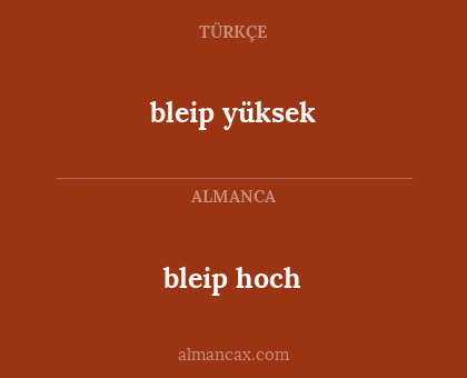 bleip hoch - bleip yüksek