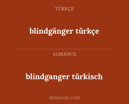 blindgänger türkçe - blindganger türkisch