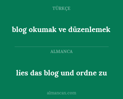 blog okumak ve düzenlemek - lies das blog und ordne zu