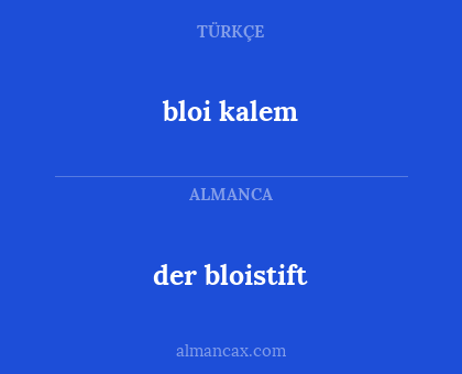 der bloistift - bloi kalem