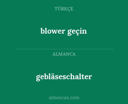 gebläseschalter - blower geçin