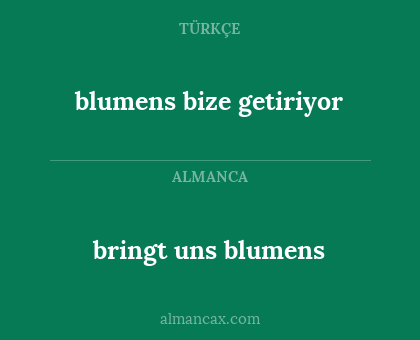blumens bize getiriyor - bringt uns blumens