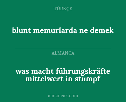 was macht führungskräfte mittelwert in stumpf - blunt memurlarda ne demek