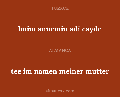 tee im namen meiner mutter - bnim annemin adi cayde