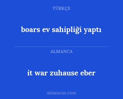 boars ev sahipliği yaptı - it war zuhause eber