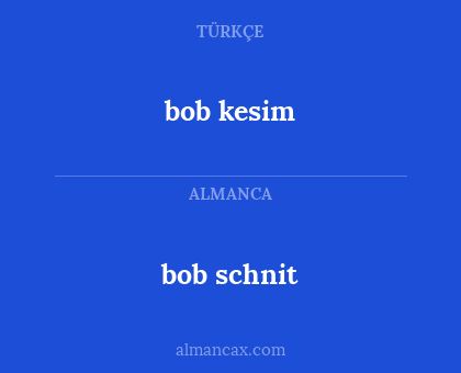 bob kesim - bob schnit