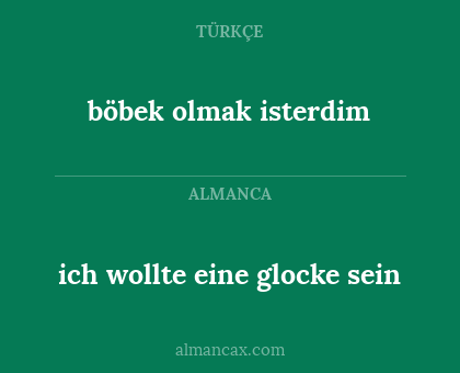 böbek olmak isterdim - ich wollte eine glocke sein