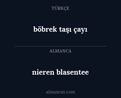 nieren blasentee - böbrek taşı çayı