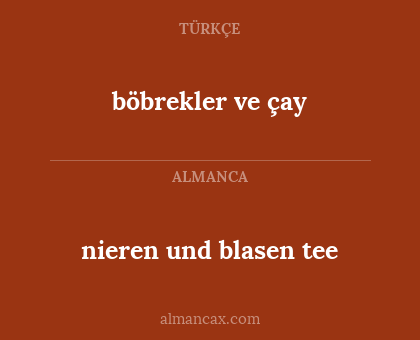 nieren und blasen tee - böbrekler ve çay