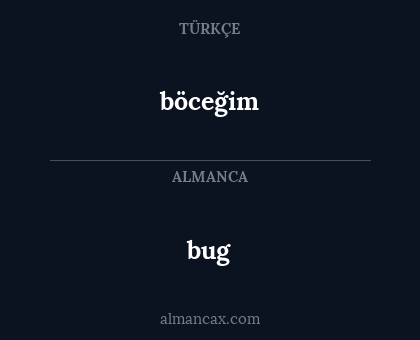 böceğim - bug
