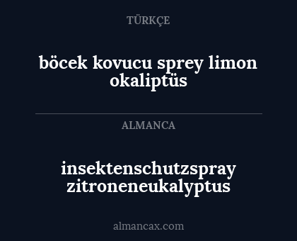 böcek kovucu sprey limon okaliptüs - insektenschutzspray zitroneneukalyptus