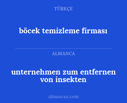 böcek temizleme firması - unternehmen zum entfernen von insekten