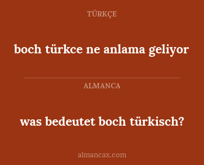 boch türkce ne anlama geliyor - was bedeutet boch türkisch?