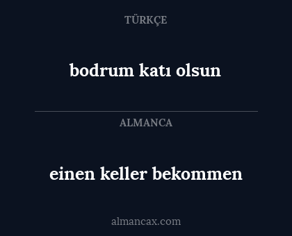 bodrum katı olsun - einen keller bekommen
