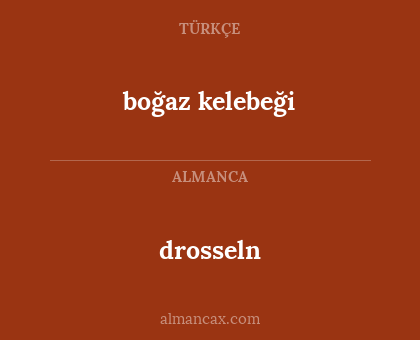 drosseln - boğaz kelebeği