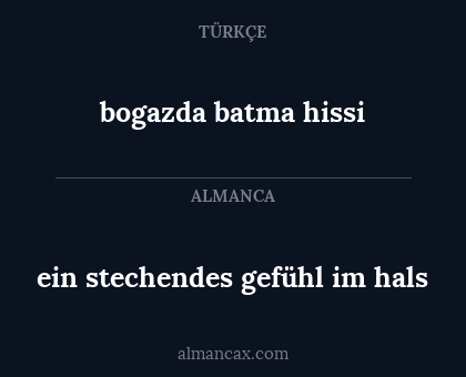 bogazda batma hissi - ein stechendes gefühl im hals