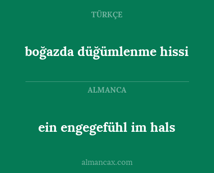 boğazda düğümlenme hissi - ein engegefühl im hals