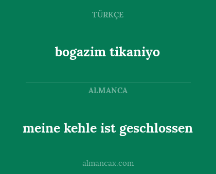 bogazim tikaniyo - meine kehle ist geschlossen