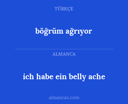böğrüm ağrıyor - ich habe ein belly ache