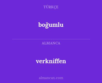 boğumlu - verkniffen