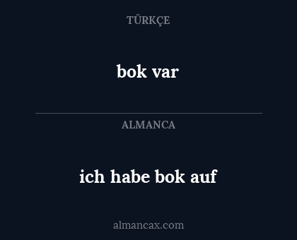 bok var - ich habe bok auf