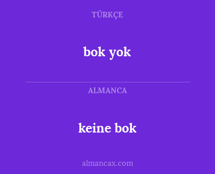 bok yok - keine bok