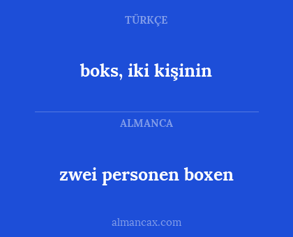 boks, iki kişinin - zwei personen boxen