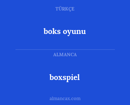 boxspiel - boks oyunu