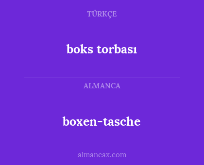 boks torbası - boxen-tasche