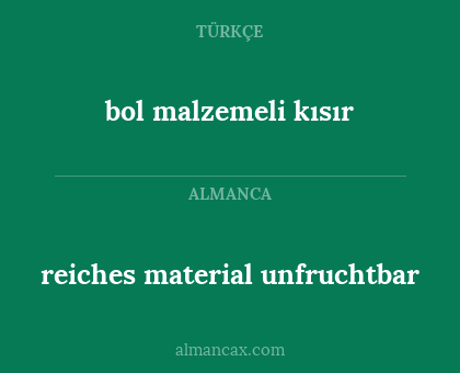 reiches material unfruchtbar - bol malzemeli kısır