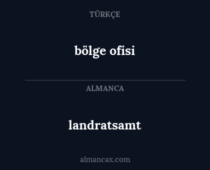bölge ofisi - landratsamt