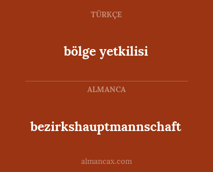 bezirkshauptmannschaft - bölge yetkilisi