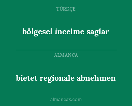 bietet regionale abnehmen - bölgesel incelme saglar