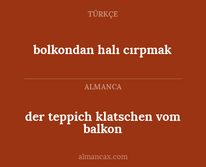 bolkondan halı cırpmak - der teppich klatschen vom balkon
