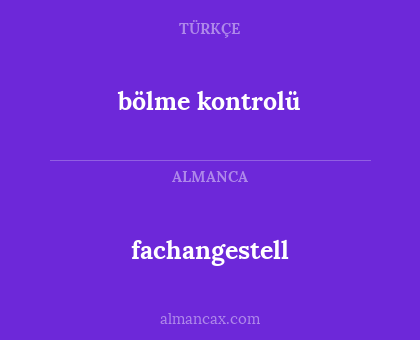 bölme kontrolü - fachangestell