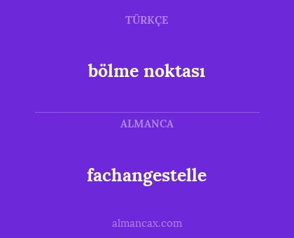 fachangestelle - bölme noktası