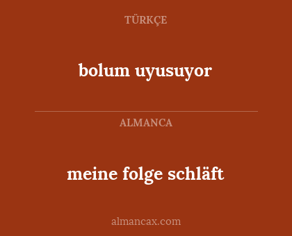 meine folge schläft - bolum uyusuyor