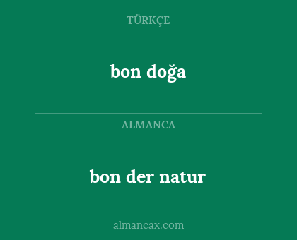 bon doğa - bon der natur