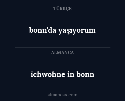 bonn'da yaşıyorum - ichwohne in bonn