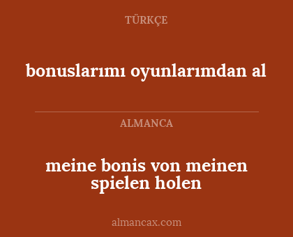 bonuslarımı oyunlarımdan al - meine bonis von meinen spielen holen