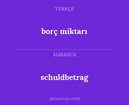schuldbetrag - borç miktarı