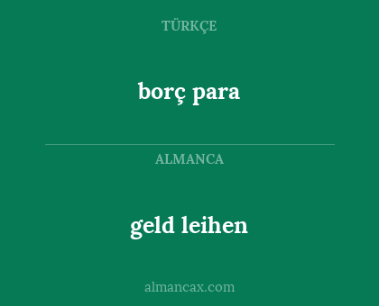 borç para - geld leihen