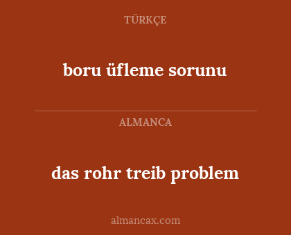 das rohr treib problem - boru üfleme sorunu